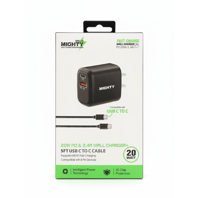 Mighty Fast Wall Charger Type-C to Type-C