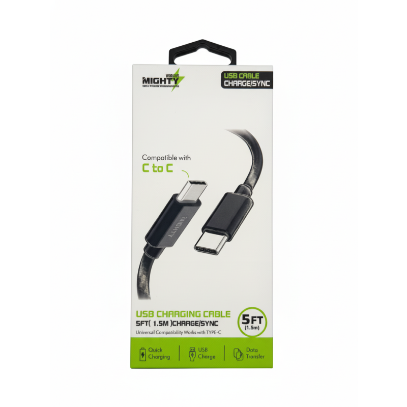 USB Charging Cable Type-C to Type-C black