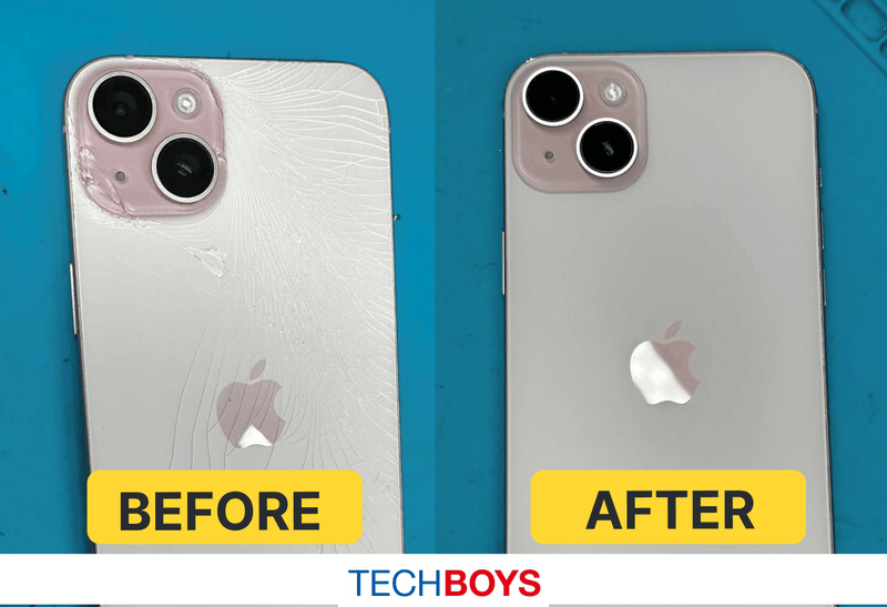 techboys - phone repair - before and after photo