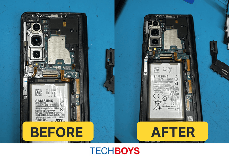 techboys - phone repair - before and after photo