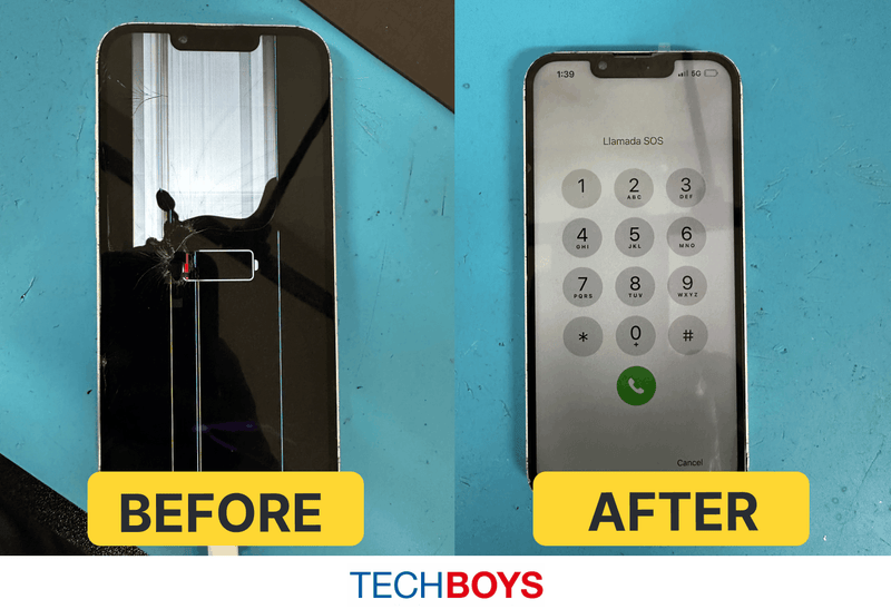 techboys - phone repair - before and after photo