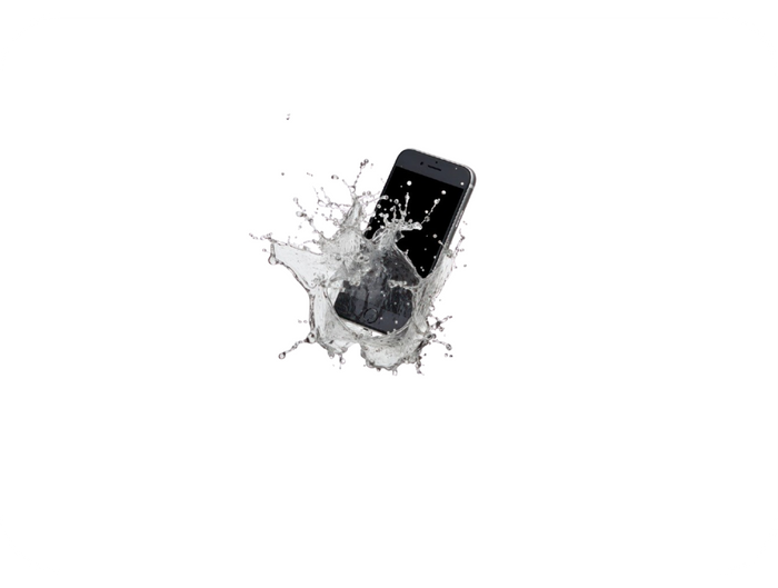Phone splashing into water